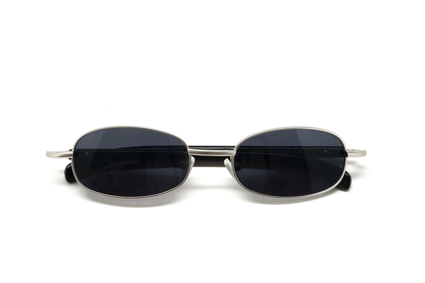Vintage 90s Small Size Narrow Frame Wraparound  Sunglasses - Silver