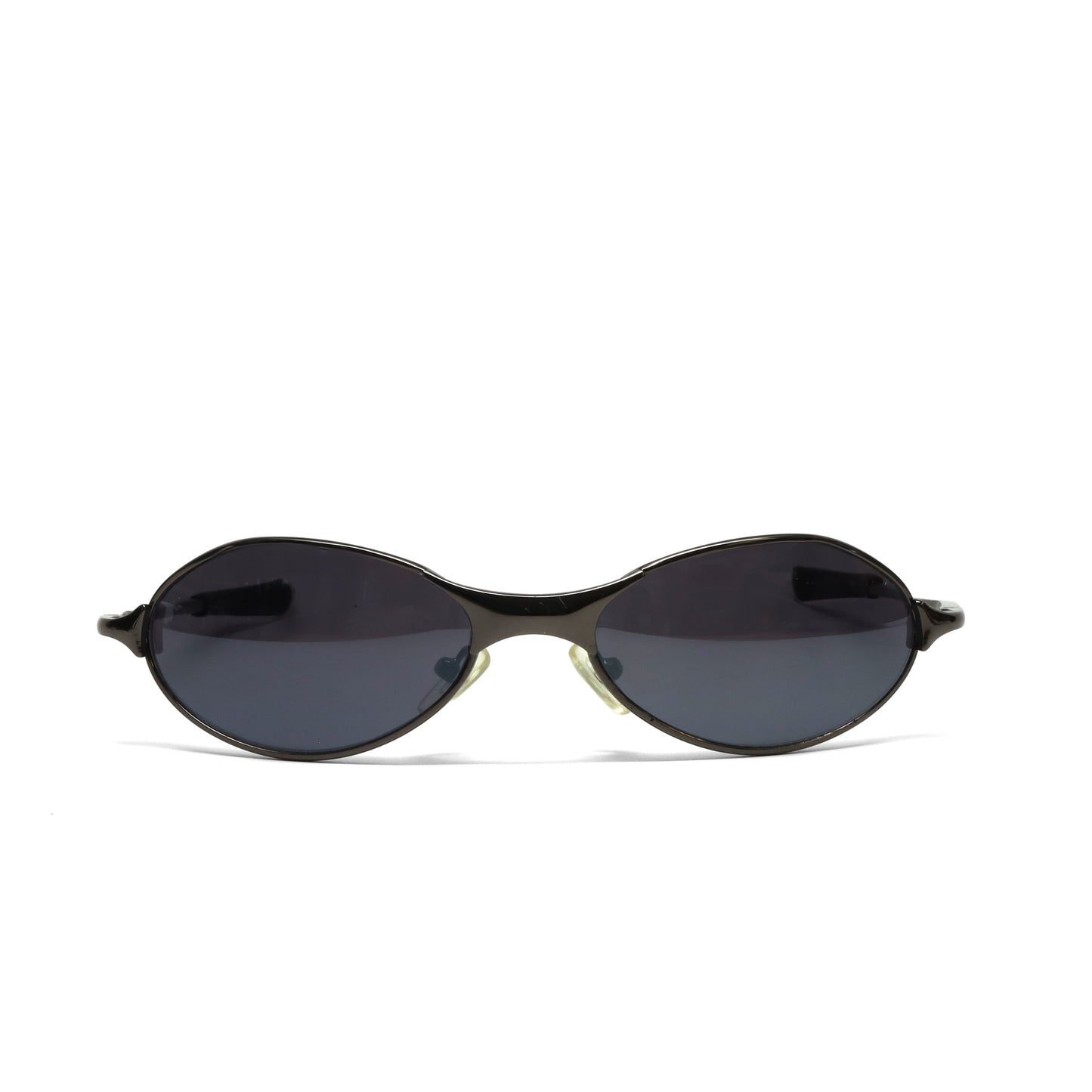 //Style 60// Vintage 2000s Narrow Wire Wraparound Sunglasses - Grey