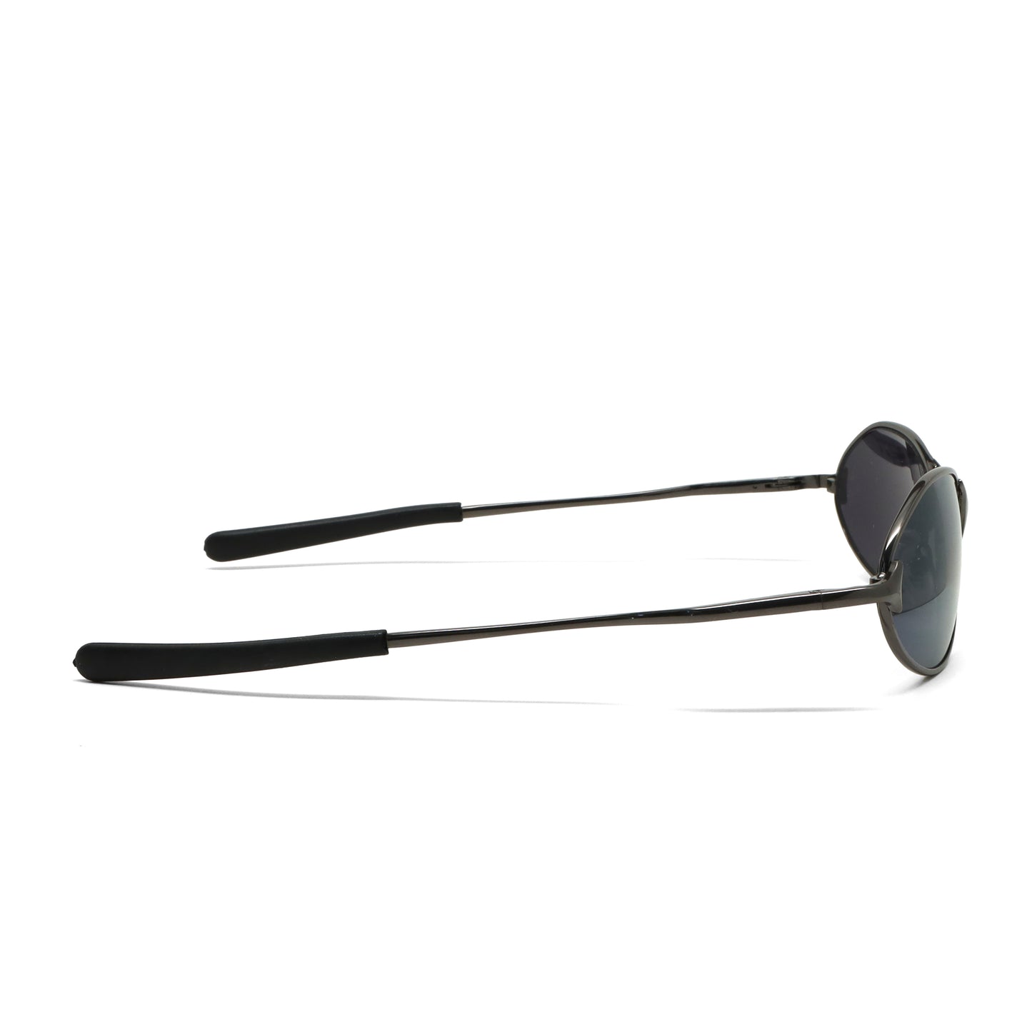 //Style 60// Vintage 2000s Narrow Wire Wraparound Sunglasses - Grey