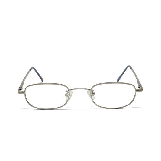 //Specs 061// Classic 1990s Wire Rectangle Specs w/Spring Hinges – Silver