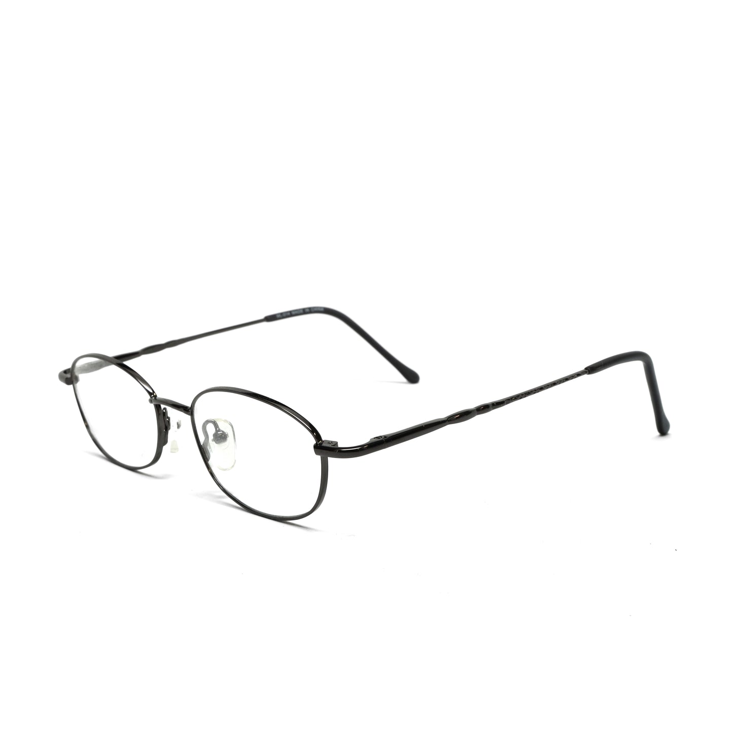 //Specs 014// Classic 1990s Wire Rectangle Specs w/Spring Hinges – Black