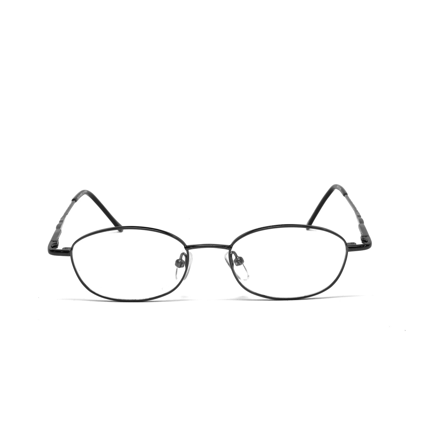//Specs 014// Classic 1990s Wire Rectangle Specs w/Spring Hinges – Black