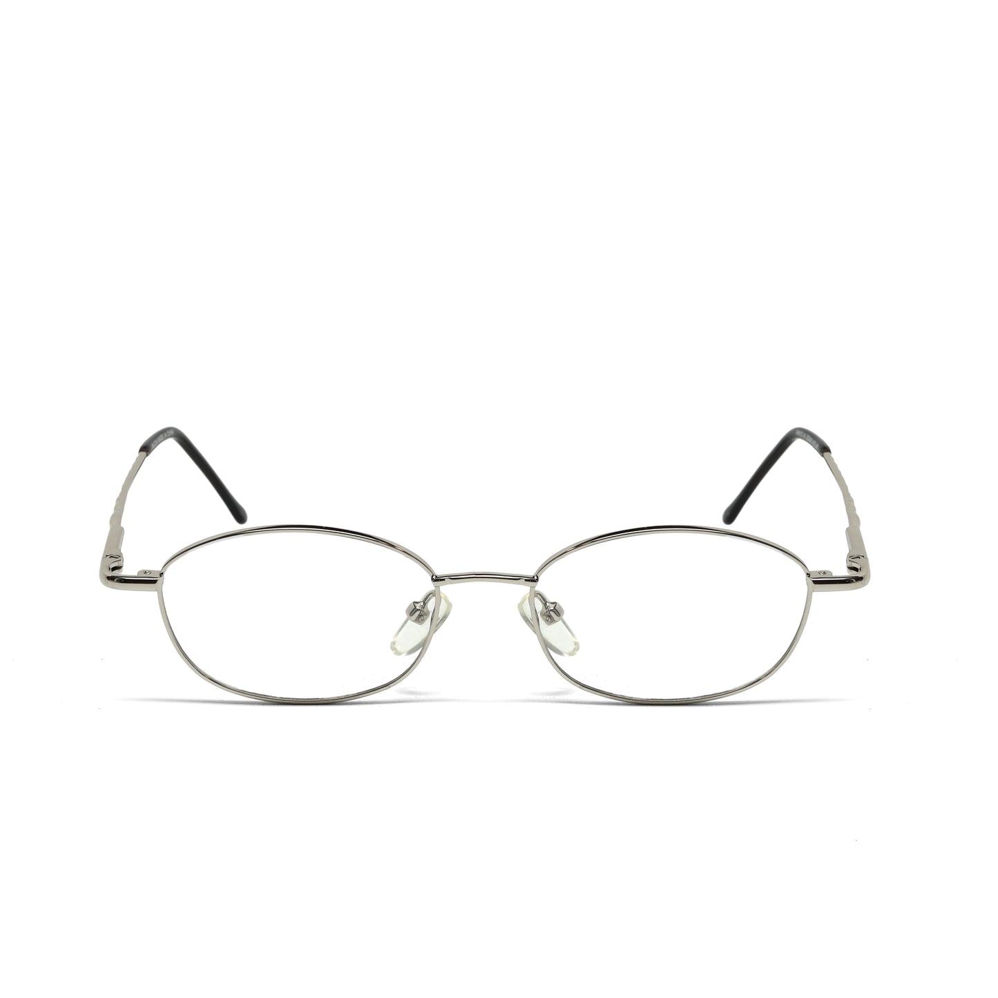 //Specs 014// Classic 1990s Wire Rectangle Specs w/Spring Hinges – Silver