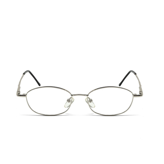 //Specs 014// Classic 1990s Wire Rectangle Specs w/Spring Hinges – Silver