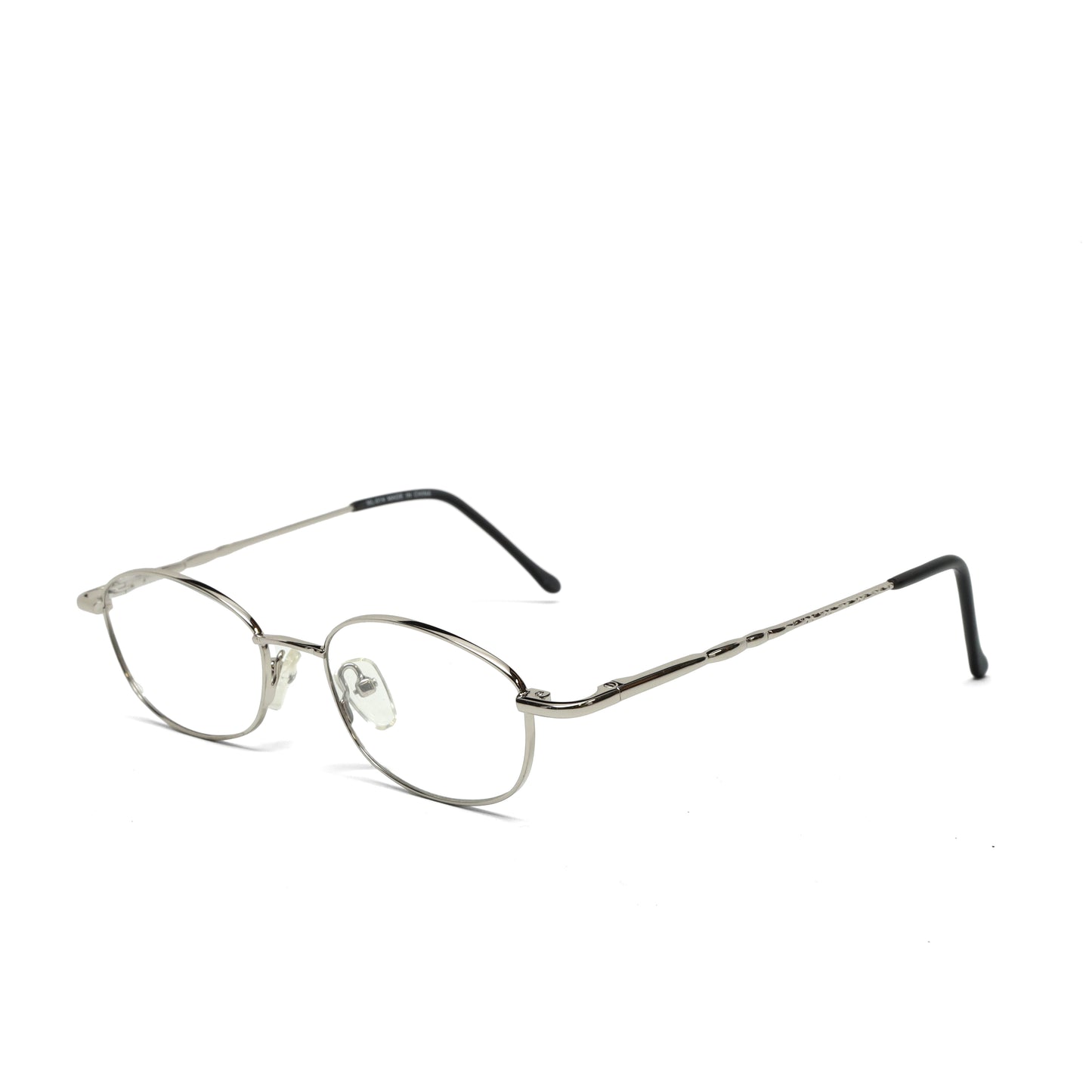 //Specs 014// Classic 1990s Wire Rectangle Specs w/Spring Hinges – Silver