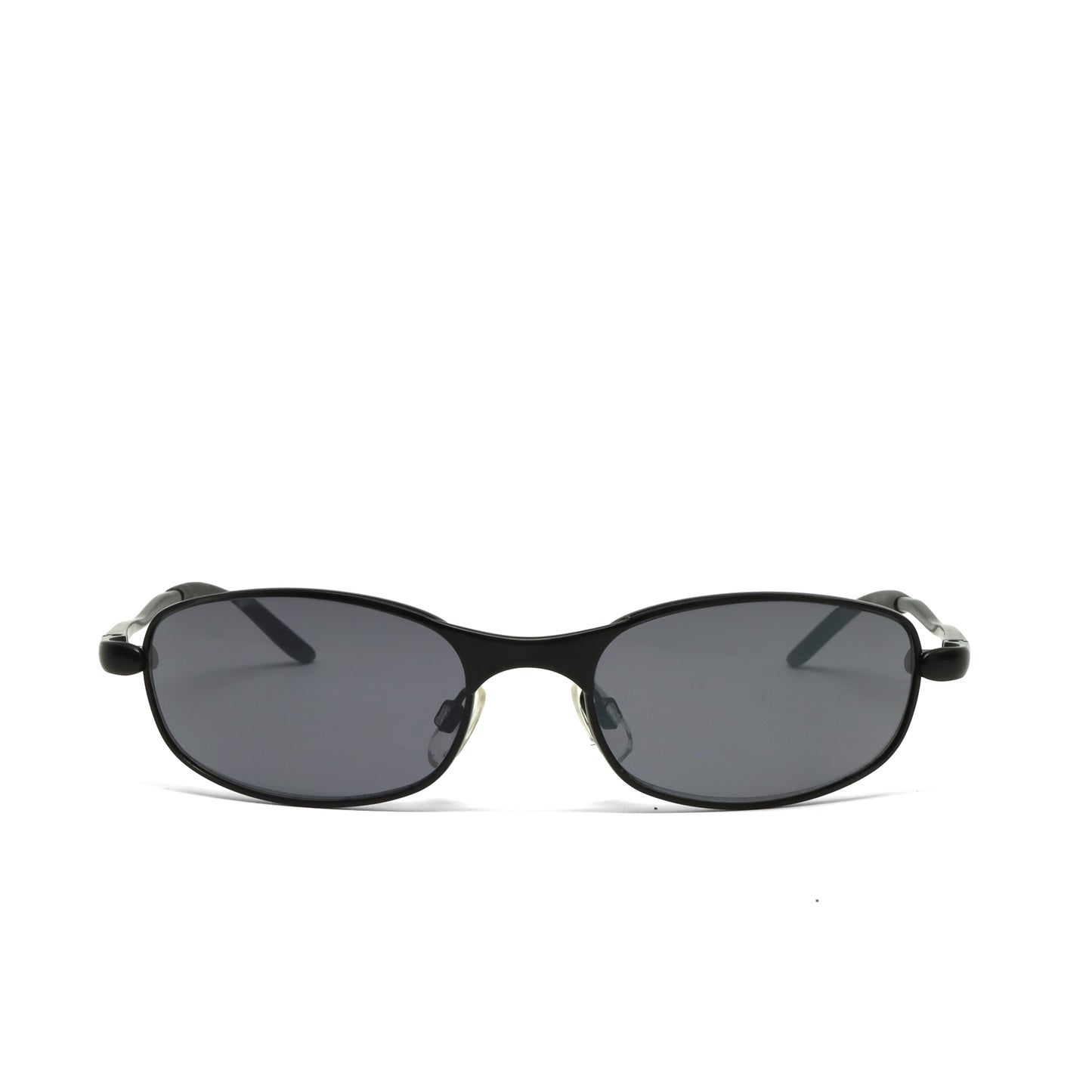 //Style 046// Vintage Small Size 90s Matrix Style Oval Shape Sunglasses - Black