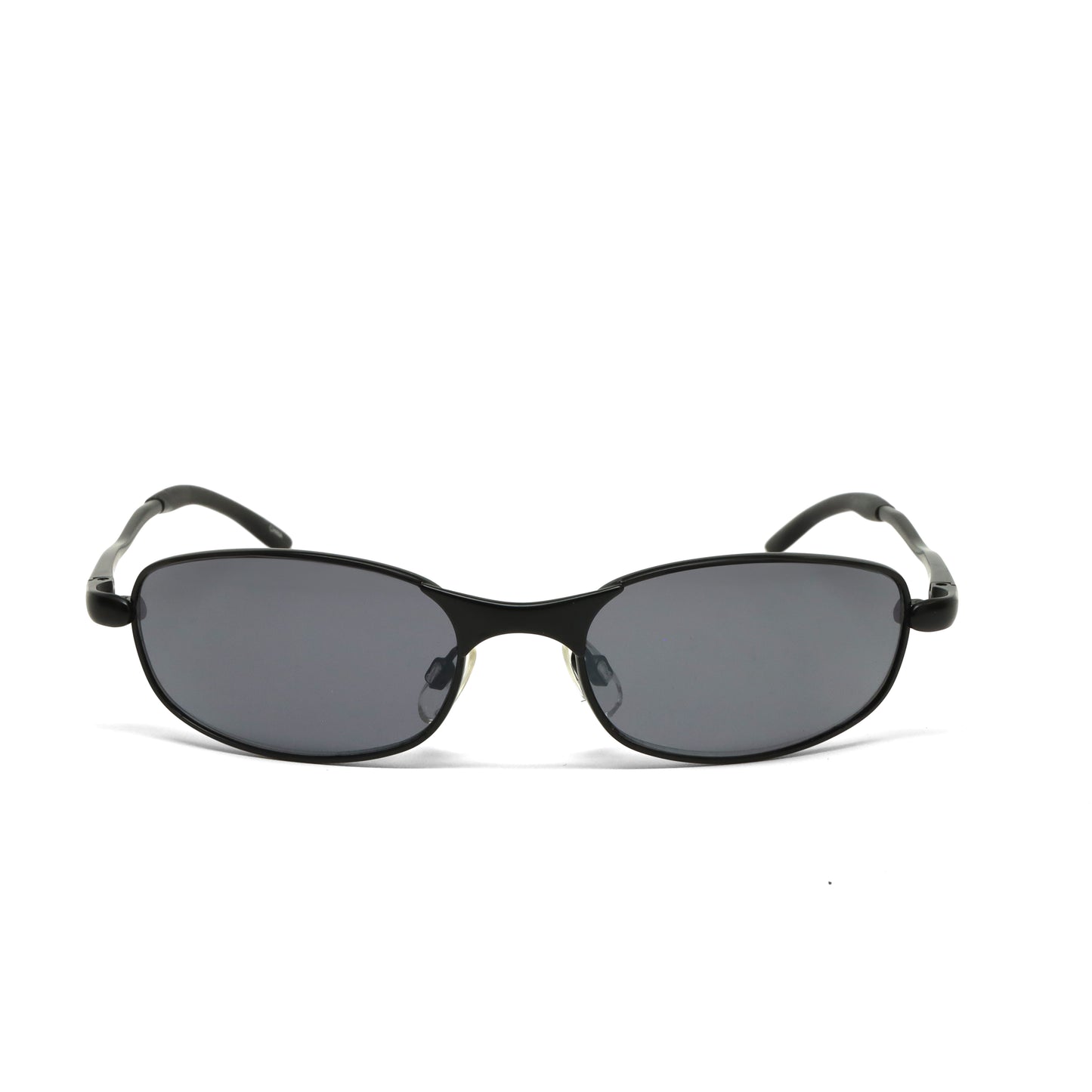 //Style 046// Vintage Small Size 90s Matrix Style Oval Shape Sunglasses - Black
