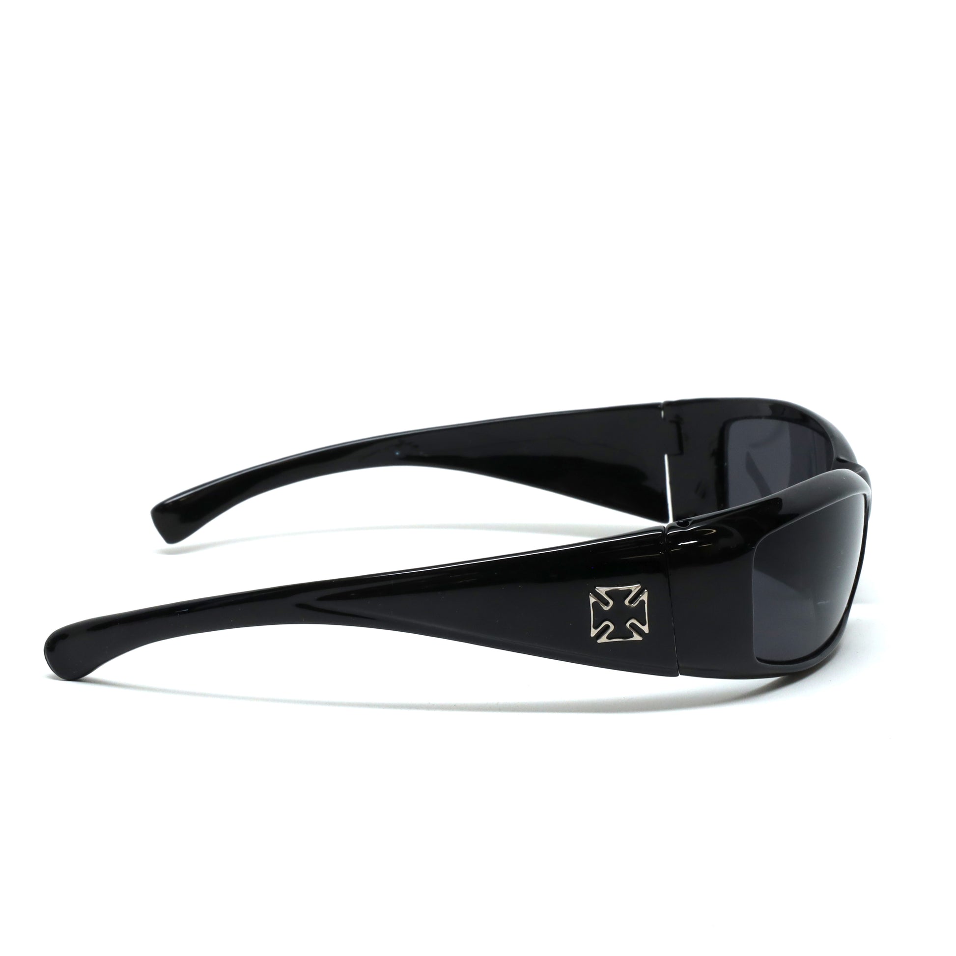 //Style 3127// Prototype 8 Deadstock Cross Metal Studded Oversized Wraparound Visor