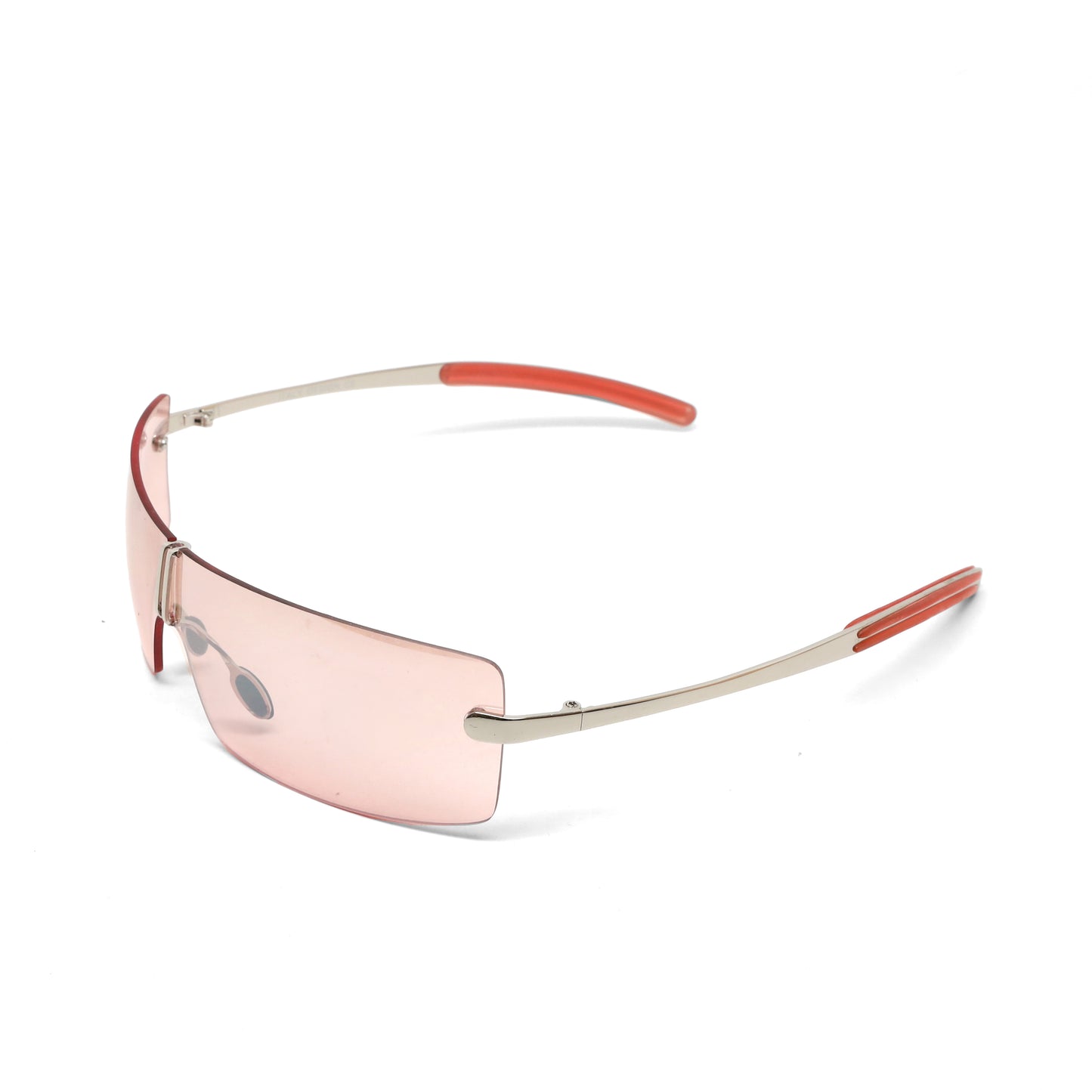 Deluxe Late 90s Vintage Frameless Wraparound Visor Sunglasses - Pink