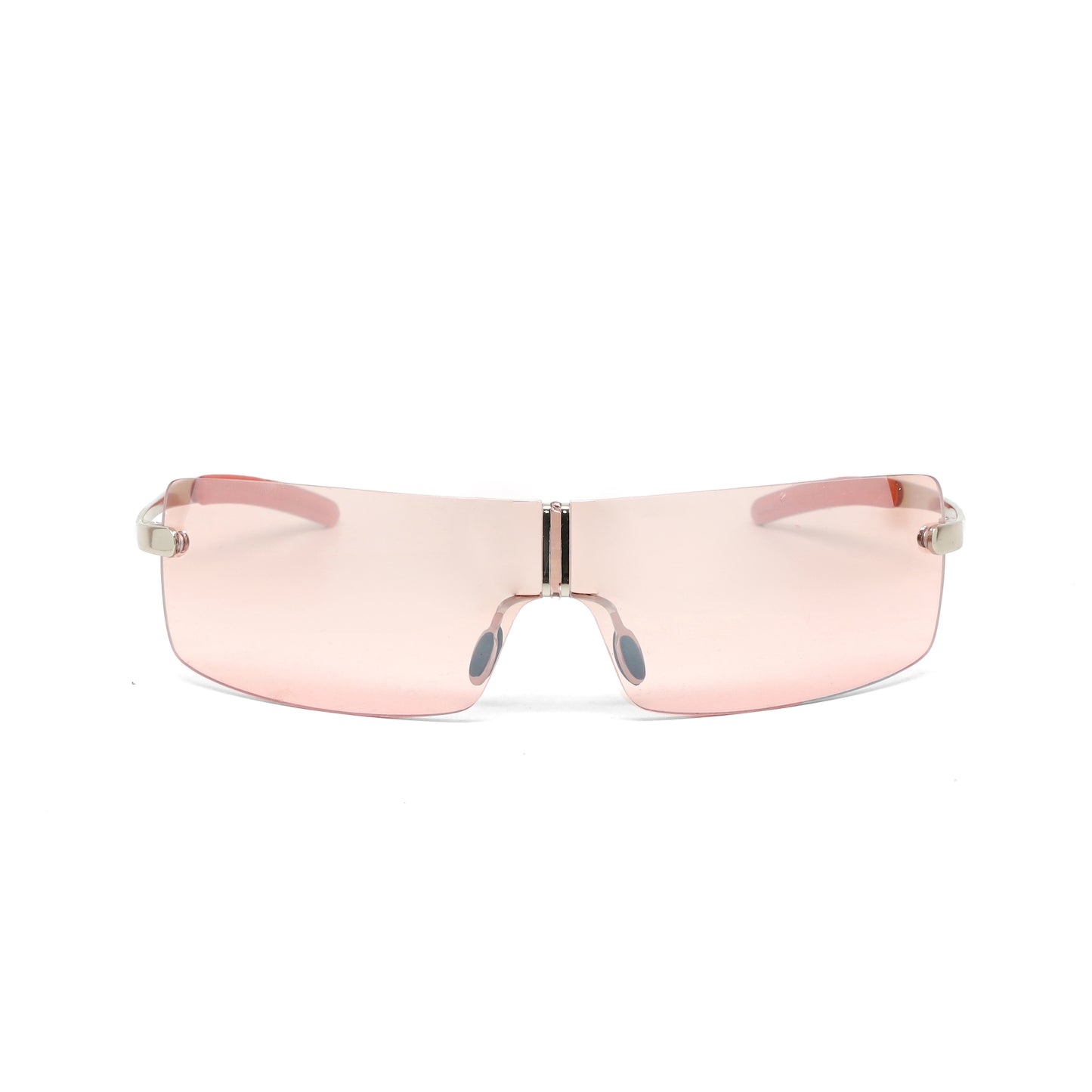 Deluxe Late 90s Vintage Frameless Wraparound Visor Sunglasses - Pink