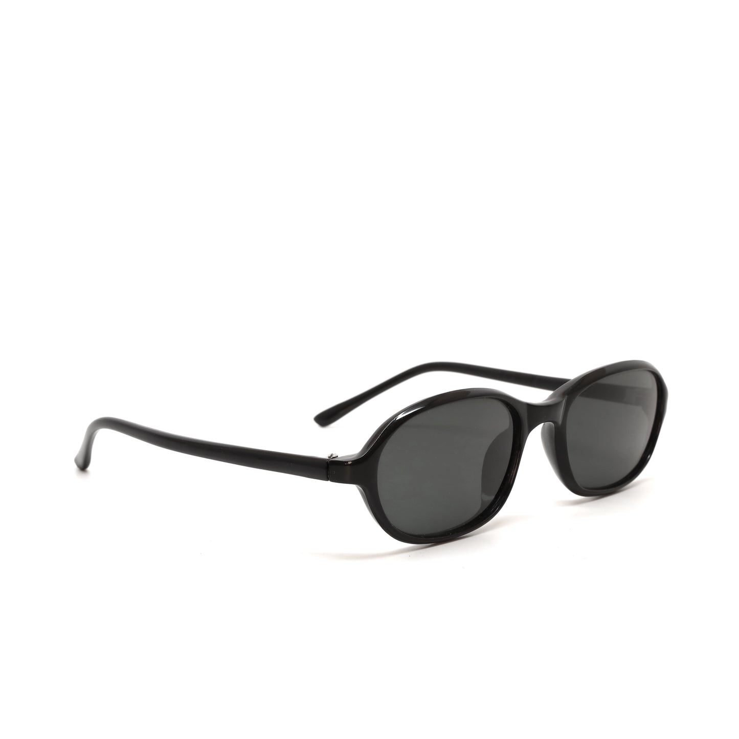 Vintage Standard Size 90s Deadstock Oval Frame Sunglasses - Black