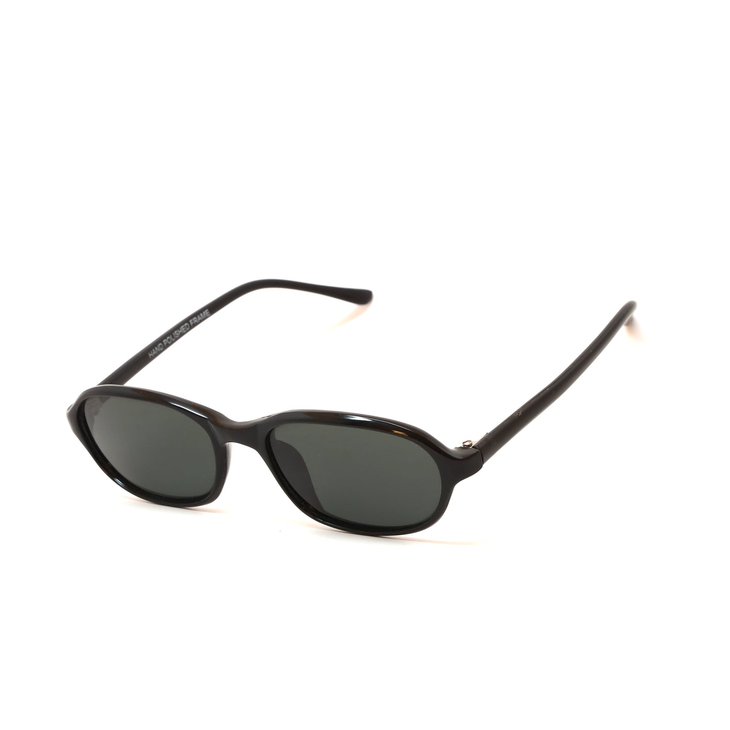 Vintage Standard Size 90s Deadstock Oval Frame Sunglasses - Black