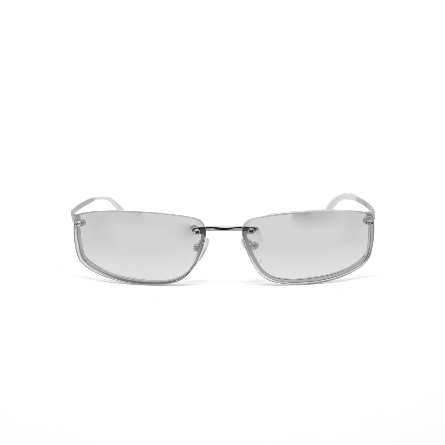 Deluxe Late 90s Vintage Metal Frameless Sunglasses - Clear