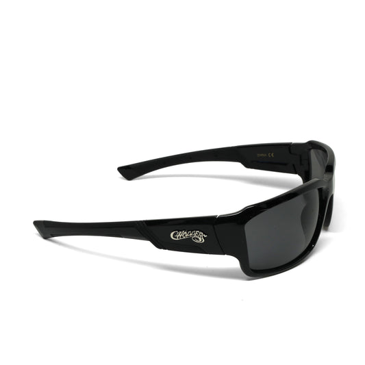 //Concept 1// Classic Oversized Deadstock Studded Wraparound Sunglasses - Black