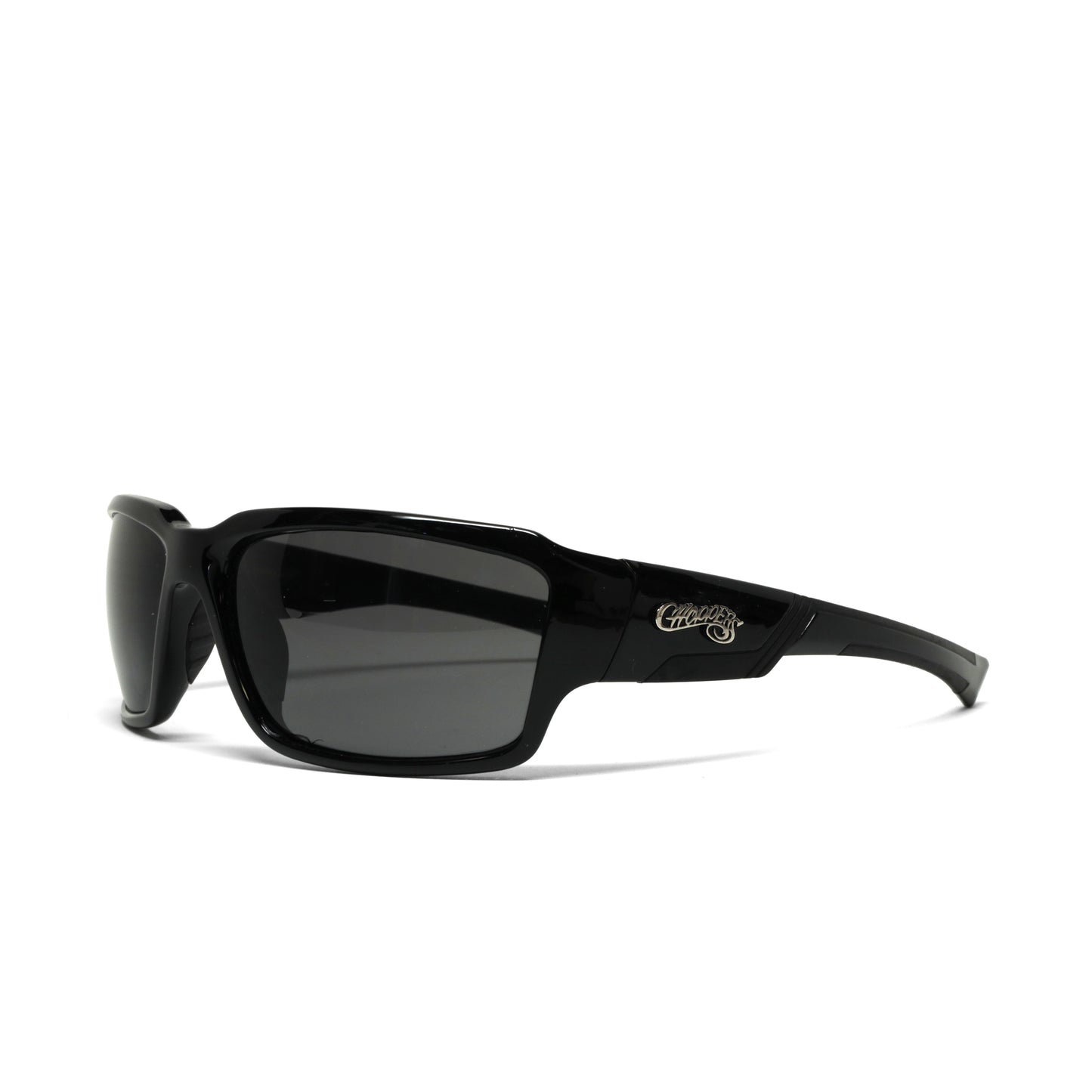 //Concept 1// Classic Oversized Deadstock Studded Wraparound Sunglasses - Black