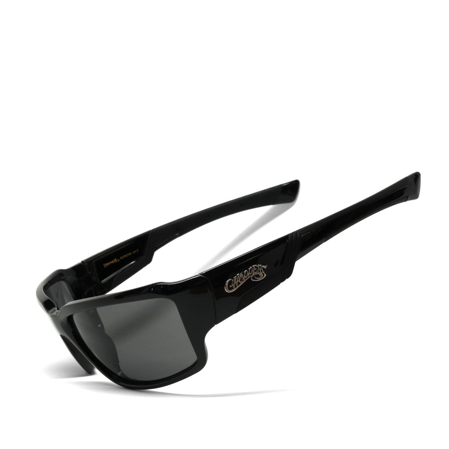 //Concept 1// Classic Oversized Deadstock Studded Wraparound Sunglasses - Black