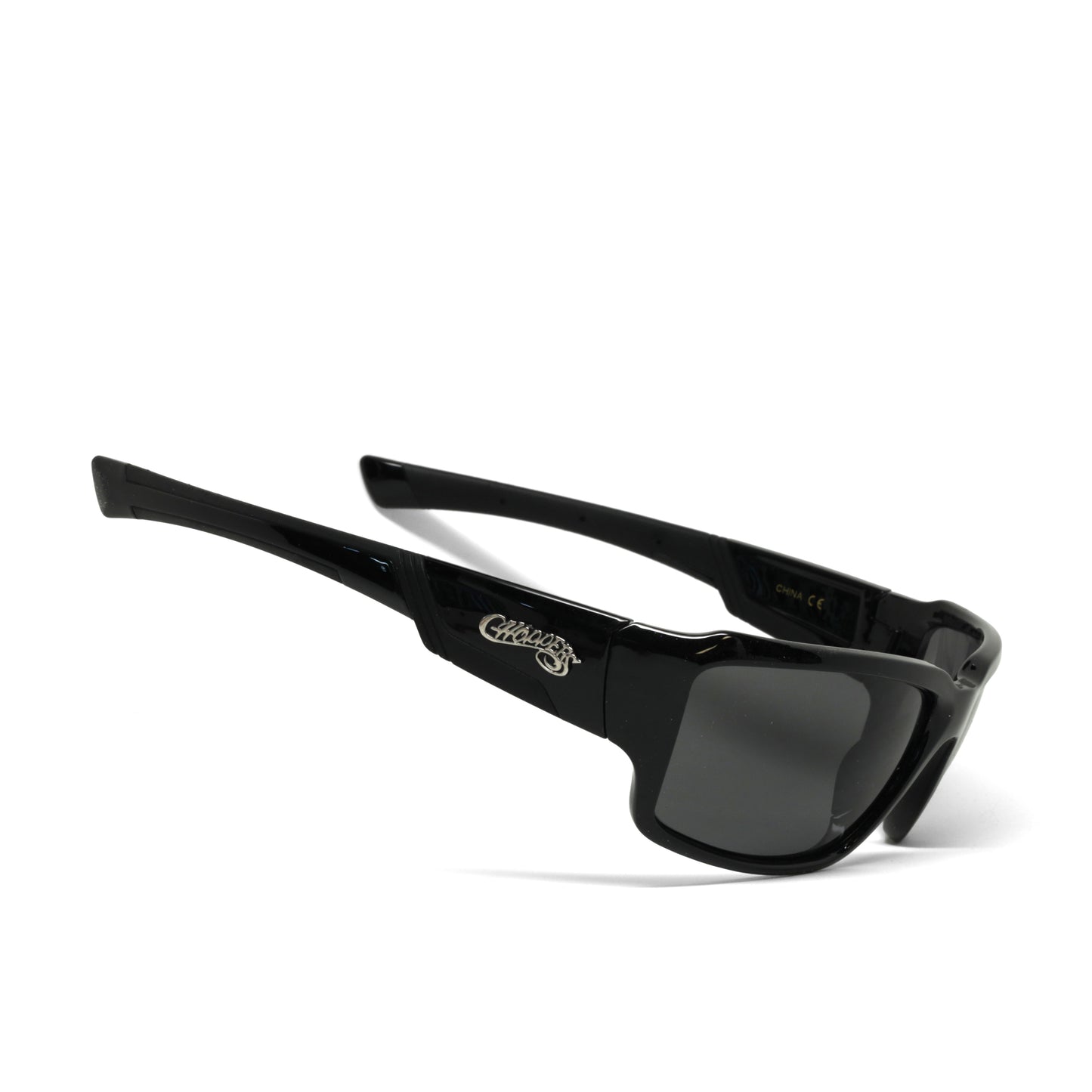 //Concept 1// Classic Oversized Deadstock Studded Wraparound Sunglasses - Black