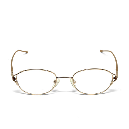 //Specs 037// Standard Vintage Classic 90s Wire Oval Frame Specs - Gold
