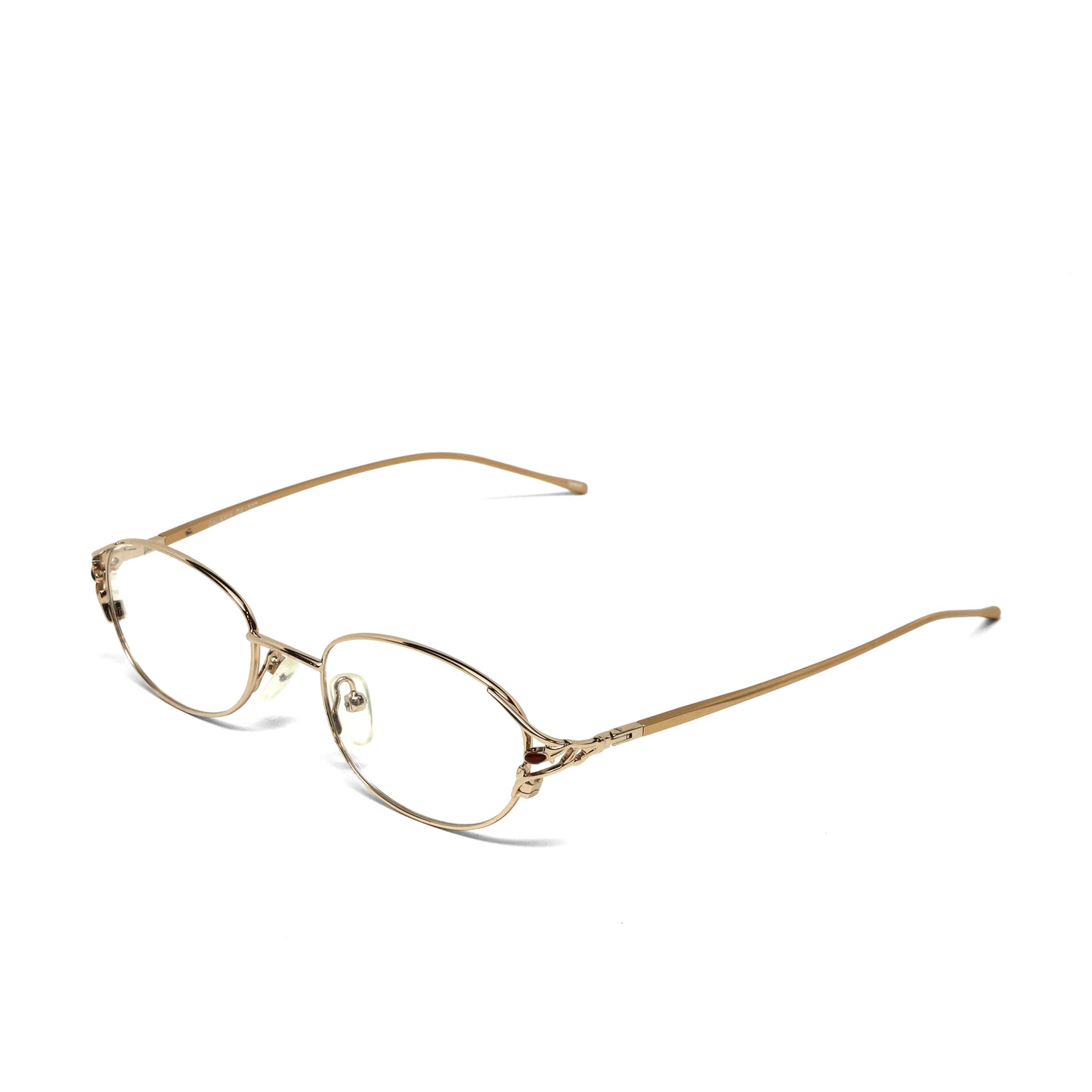 //Specs 037// Standard Vintage Classic 90s Wire Oval Frame Specs - Gold