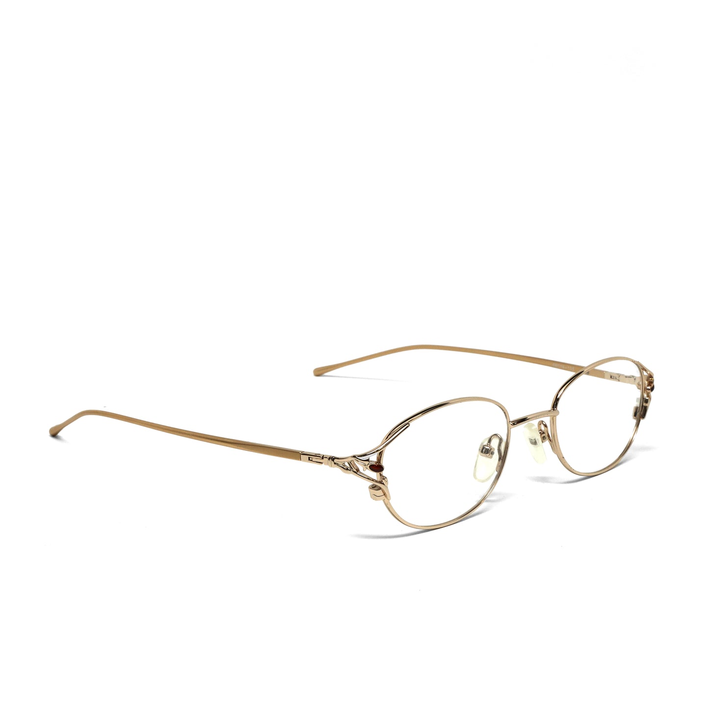 //Specs 037// Standard Vintage Classic 90s Wire Oval Frame Specs - Gold