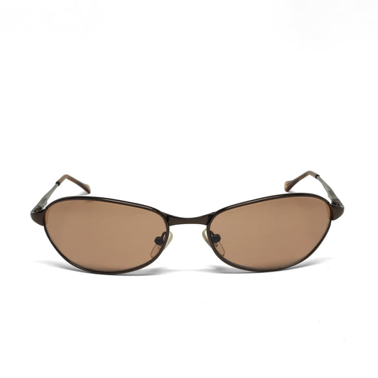 //Style 048// Classic Vintage Late 90s Wire Oval Sunglasses - Bronze