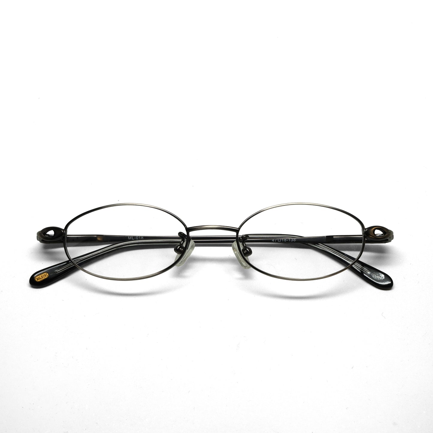 //Specs 018// Classic Late 1990s Oval Specs w/Spring Hinges – Grey