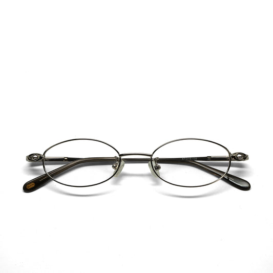 //Specs 018// Classic Late 1990s Oval Clear Lens Specs w/Spring Hinges – Silver