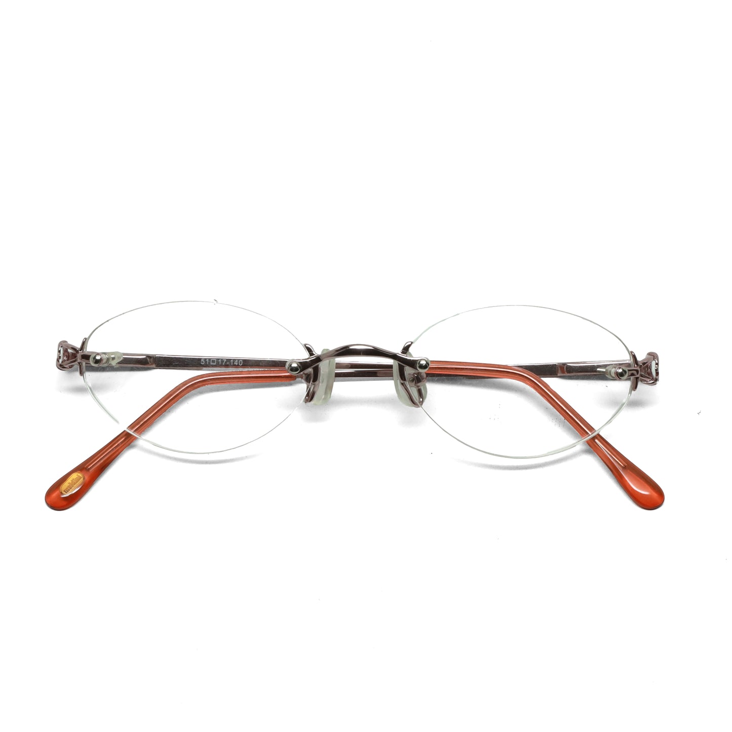 //Specs 029// Classic Late 1990s Rimless Specs w/Spring Hinges – Pink