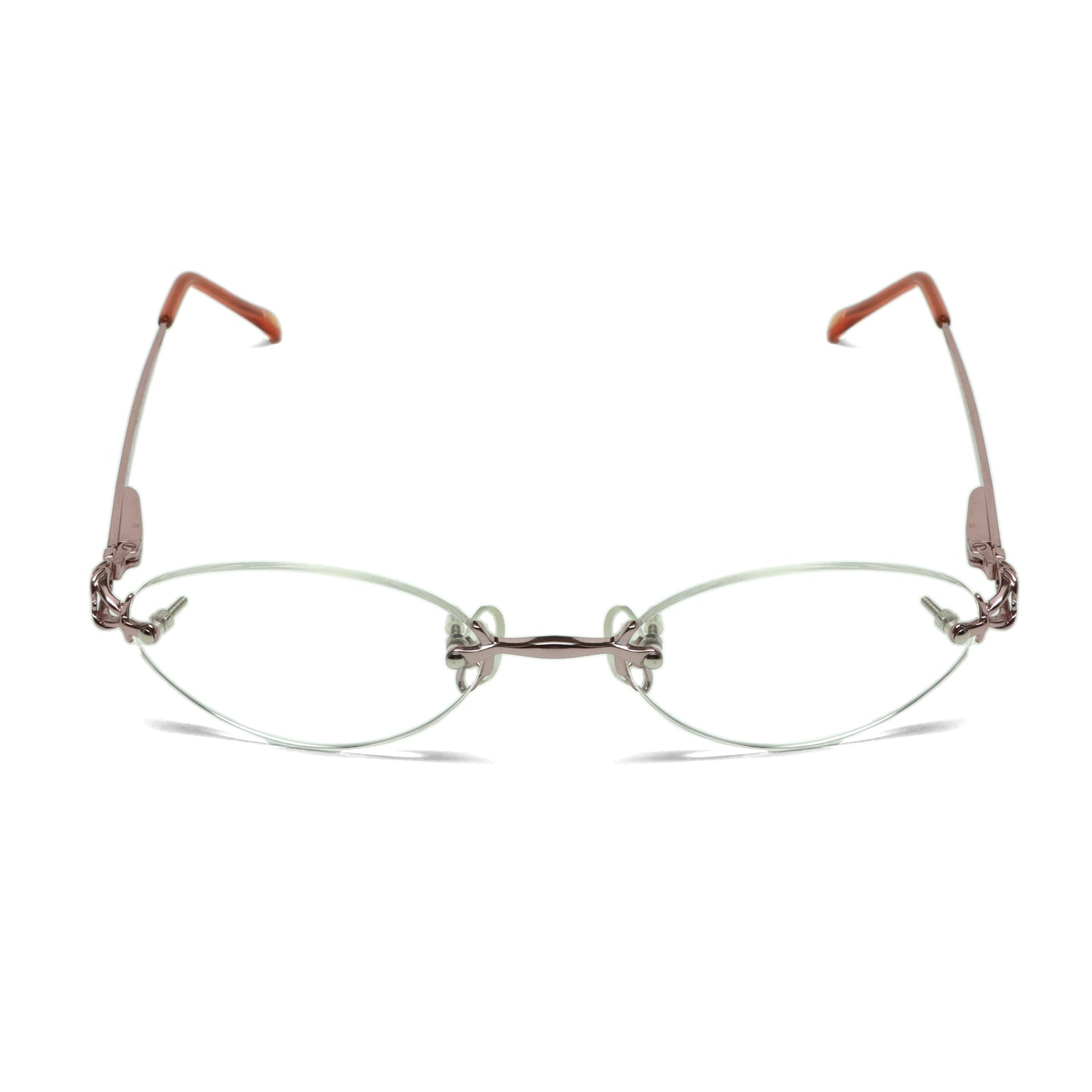 //Specs 029// Classic Late 1990s Rimless Specs w/Spring Hinges – Pink