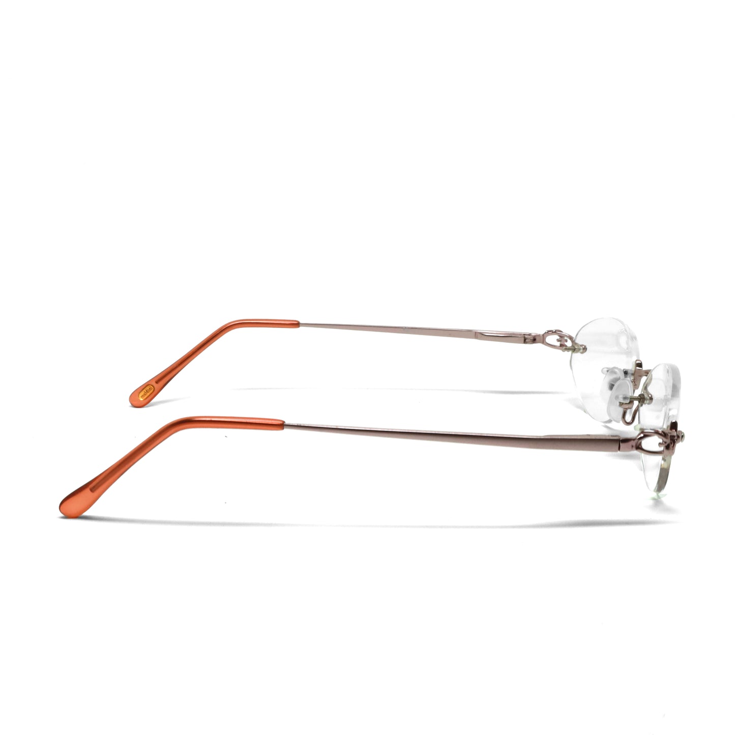 //Specs 029// Classic Late 1990s Rimless Specs w/Spring Hinges – Pink