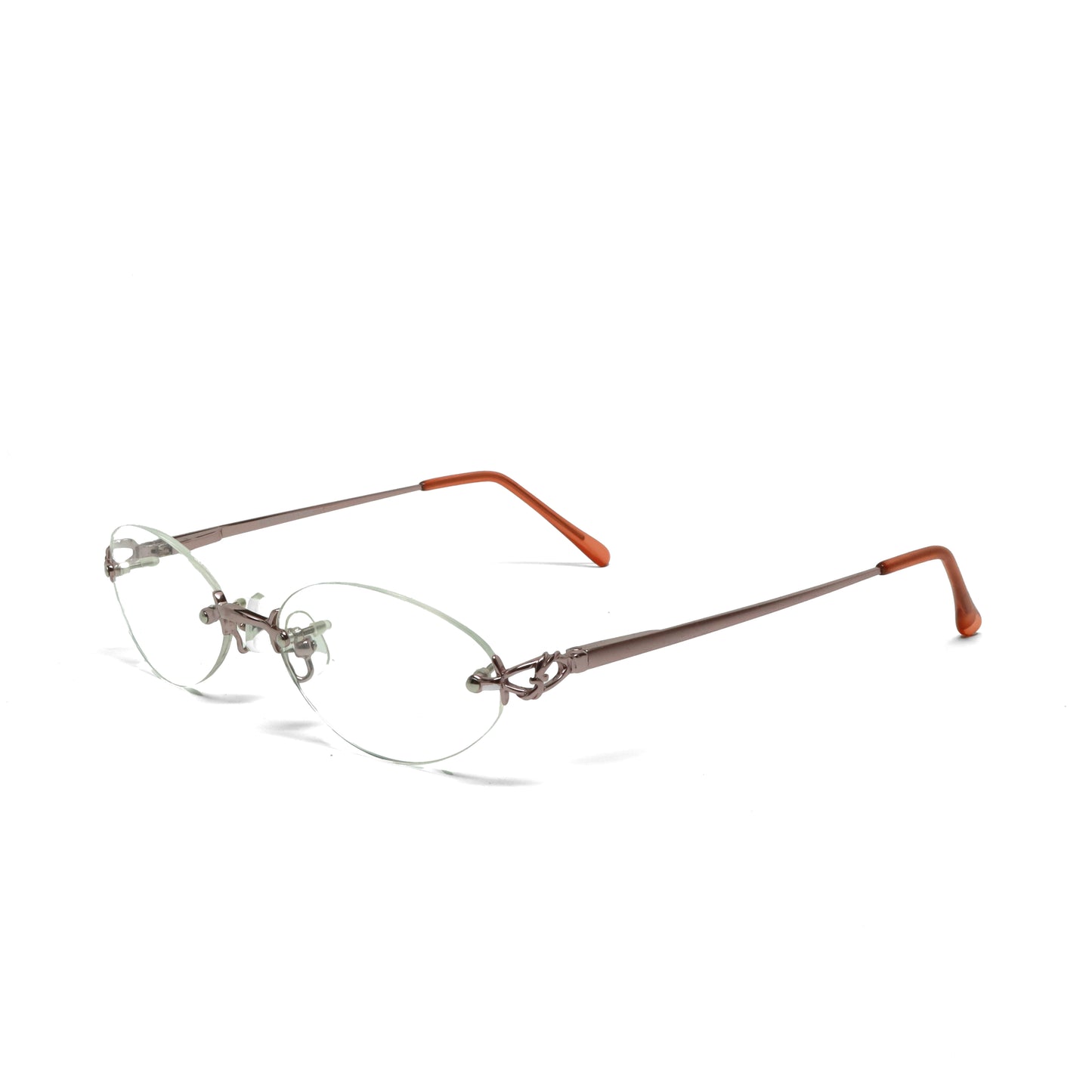 //Specs 029// Classic Late 1990s Rimless Specs w/Spring Hinges – Pink