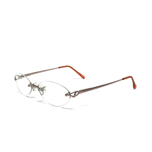 //Specs 029// Classic Late 1990s Rimless Specs w/Spring Hinges – Pink