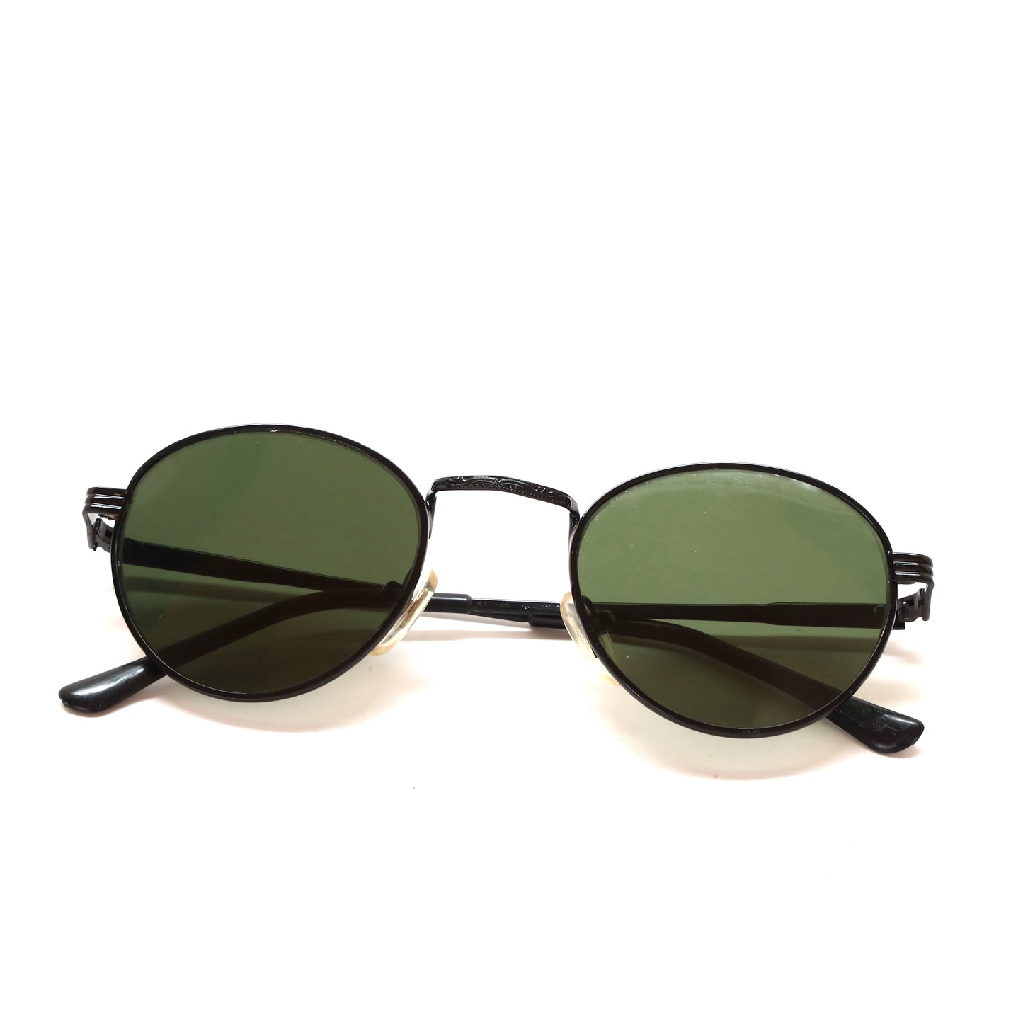 Vintage Standard Size Classic Circular Frame Deadstock Sunglasses - Black