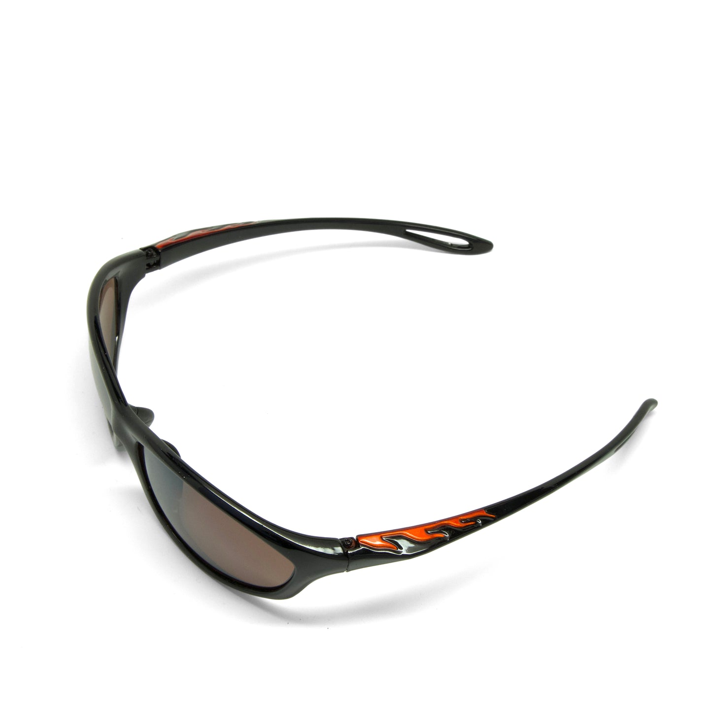 //Style 9818// Vintage Early Y2k Wraparound Brown Lens Flame Detail Visor