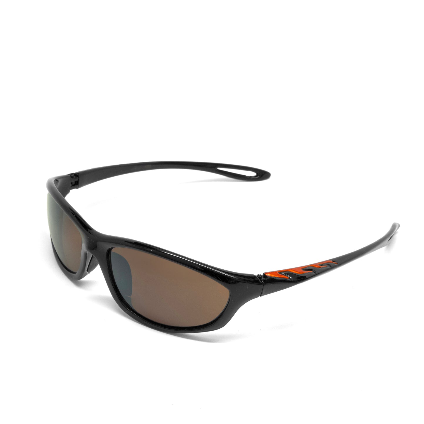 //Style 9818// Vintage Early Y2k Wraparound Brown Lens Flame Detail Visor