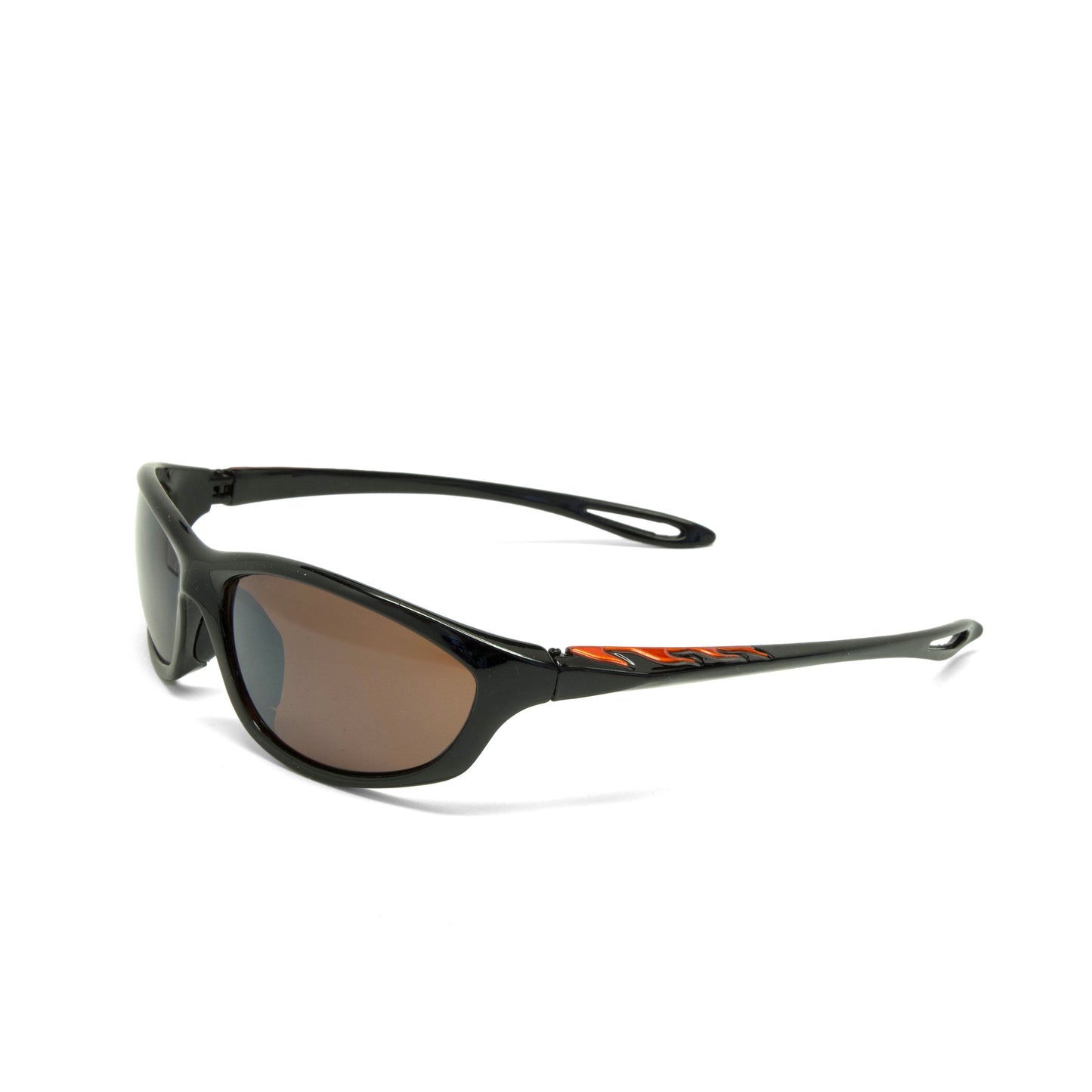 //Style 9818// Vintage Early Y2k Wraparound Brown Lens Flame Detail Visor