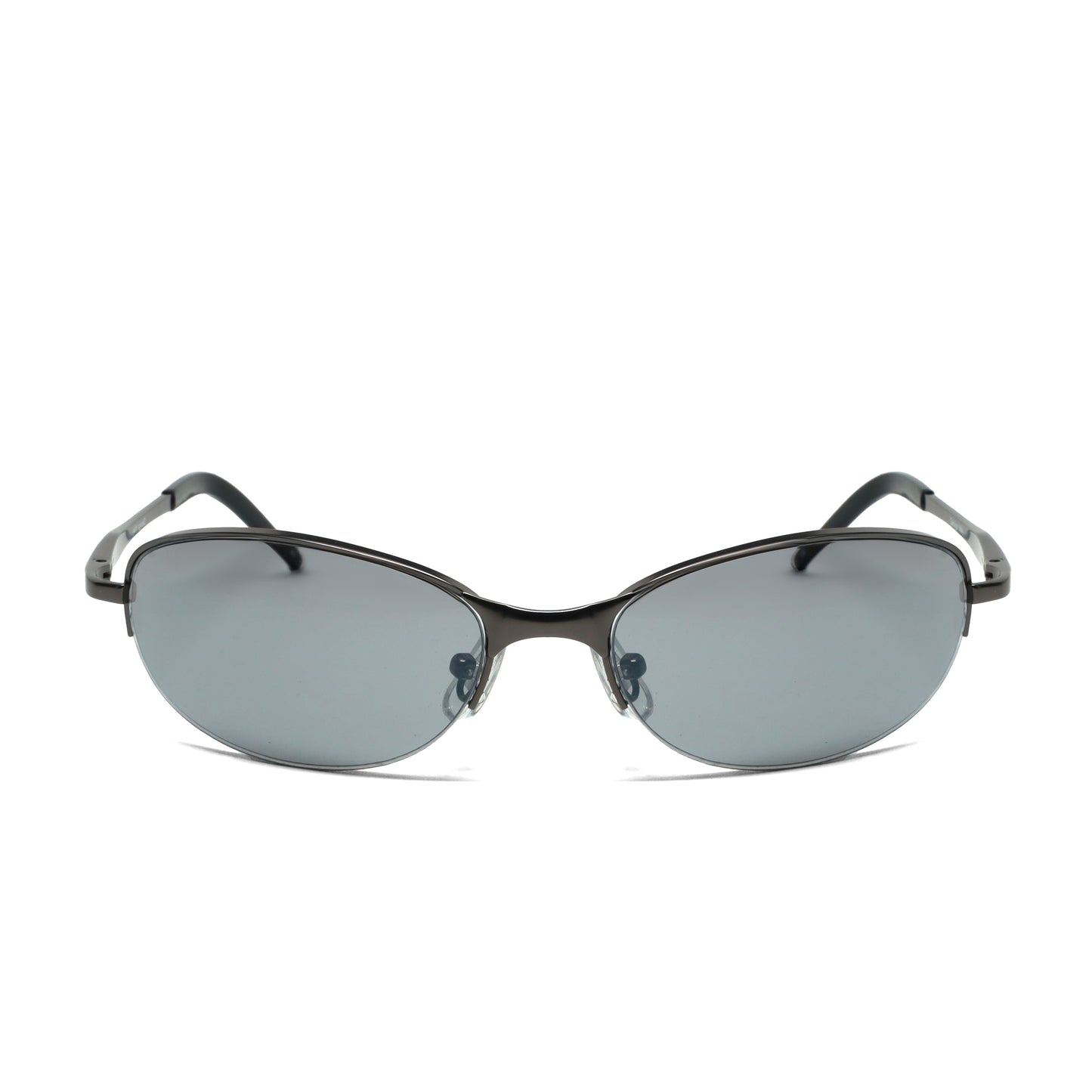 //Style 603// Vintage Late 90s/Early 2000s Frameless Grey Oval Sunglasses