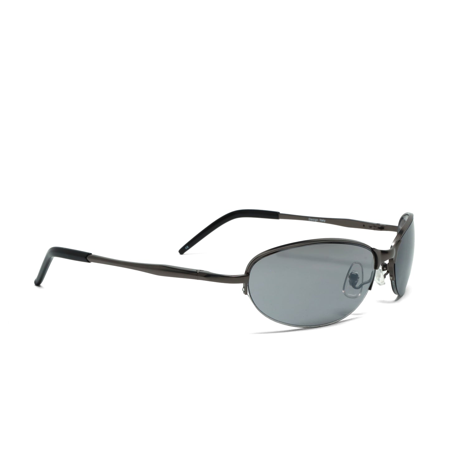 //Style 603// Vintage Late 90s/Early 2000s Frameless Grey Oval Sunglasses