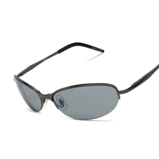 //Style 603// Vintage Late 90s/Early 2000s Frameless Grey Oval Sunglasses