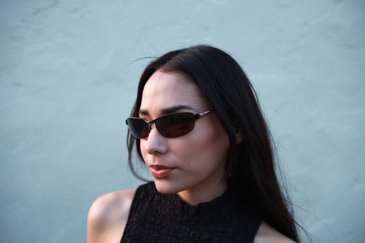 //Style 252// Vintage 90s Standard Wrap Wire Frame Sunglasses - Bronze