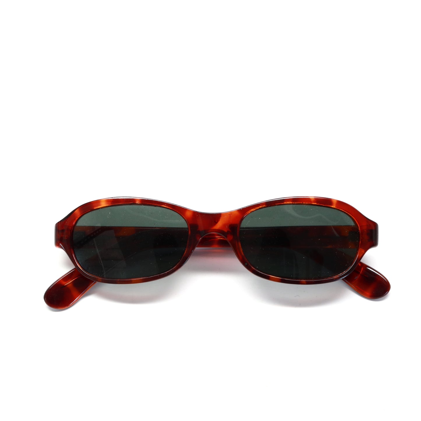 Vintage Standard Size 90s Mod Oval Frame Sunglasses - Tortoise