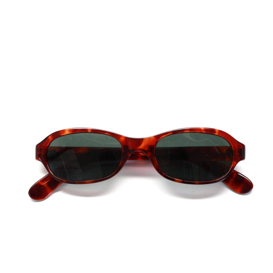 Vintage Standard Size 90s Mod Oval Frame Sunglasses - Tortoise
