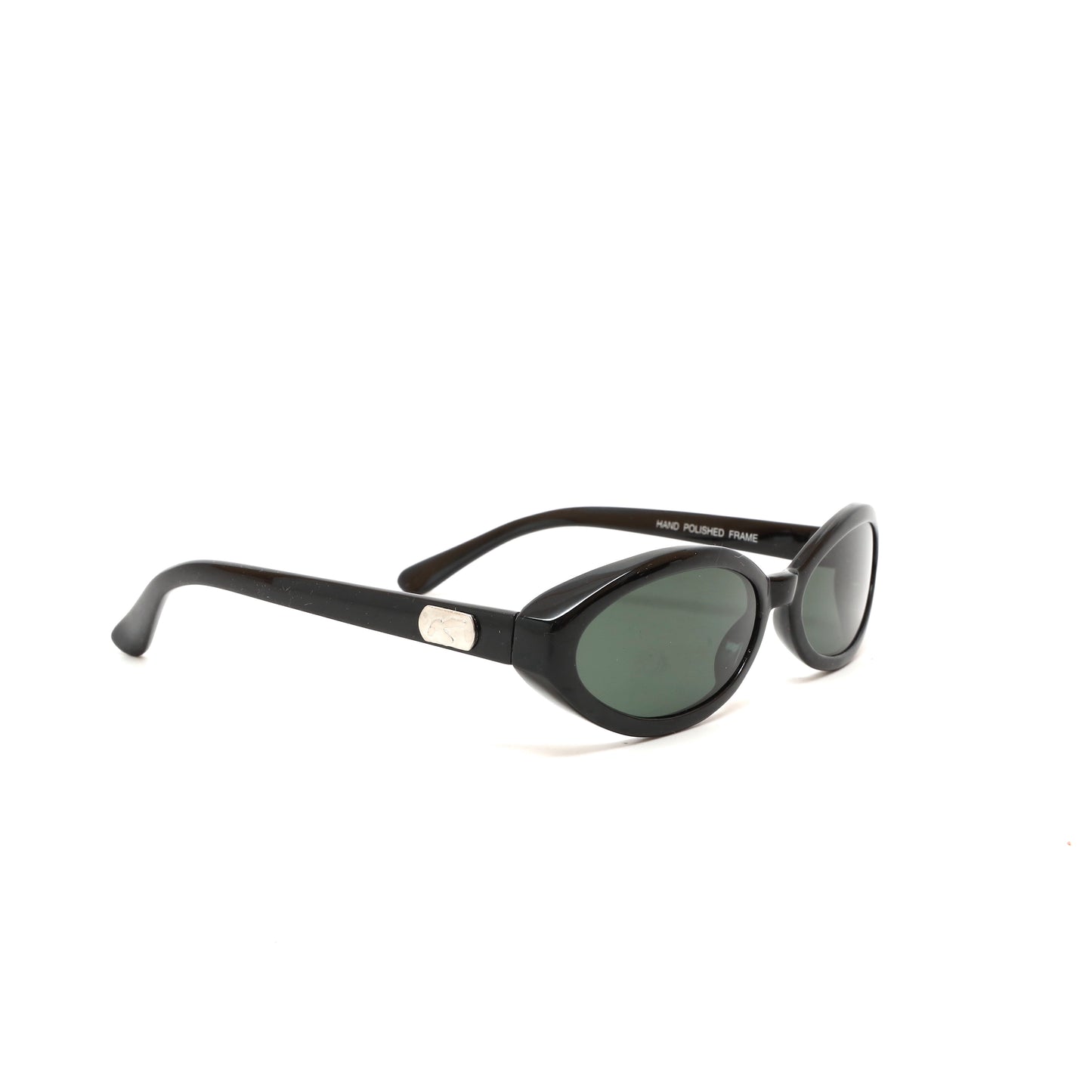 Deluxe Vintage 90s Deadstock High Quality Oval Sunglasses - Black
