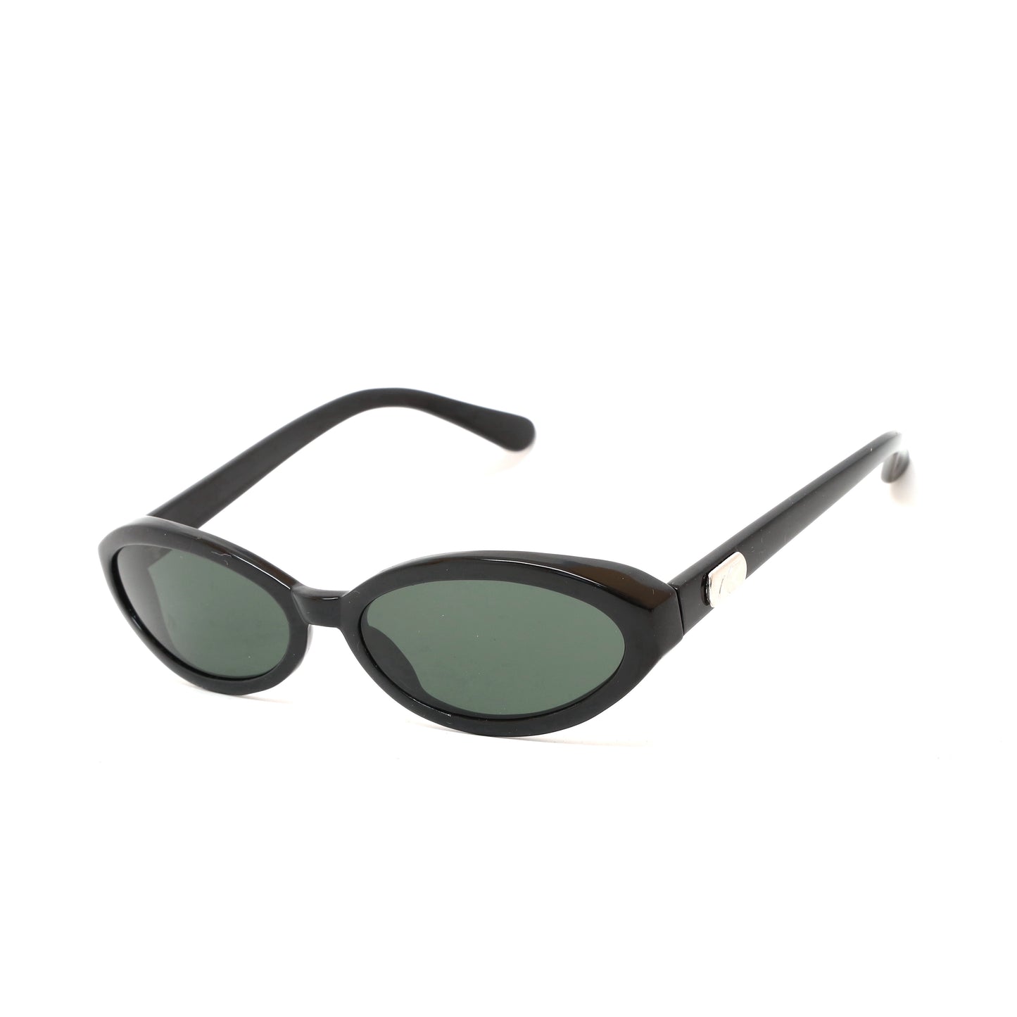 Deluxe Vintage 90s Deadstock High Quality Oval Sunglasses - Black