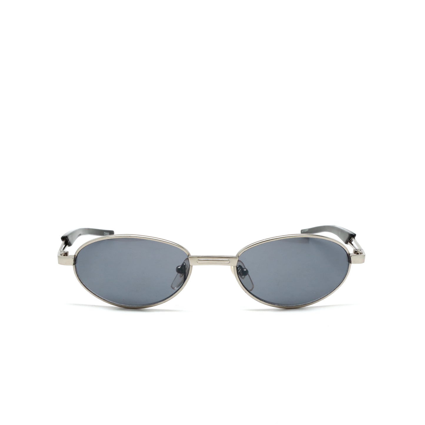 Vintage Small Size 1990s Wraparound Matrix Style Neo Shape Sunglasses - Silver