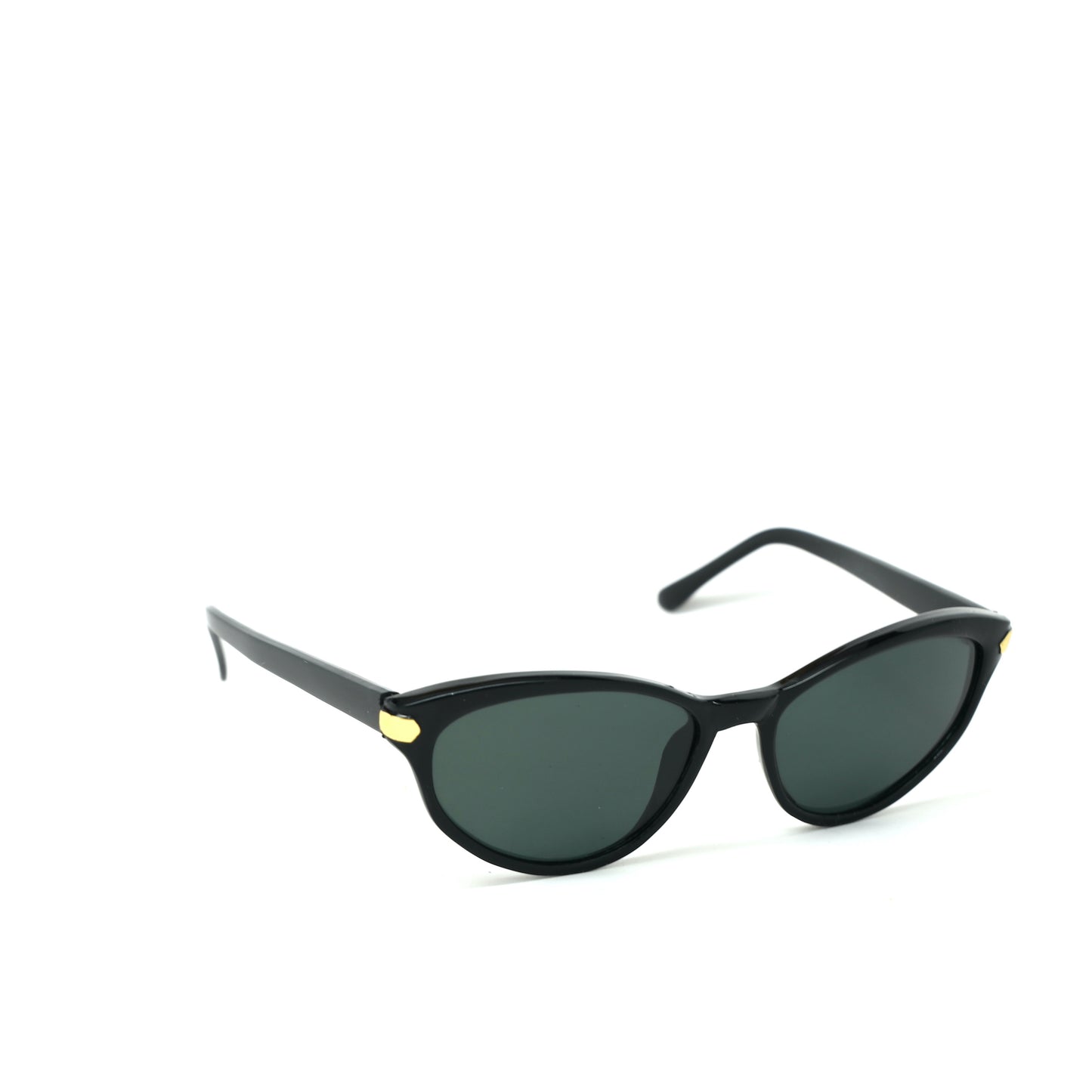 Vintage Standard Size Original Melrose Oval Sunglasses - Black