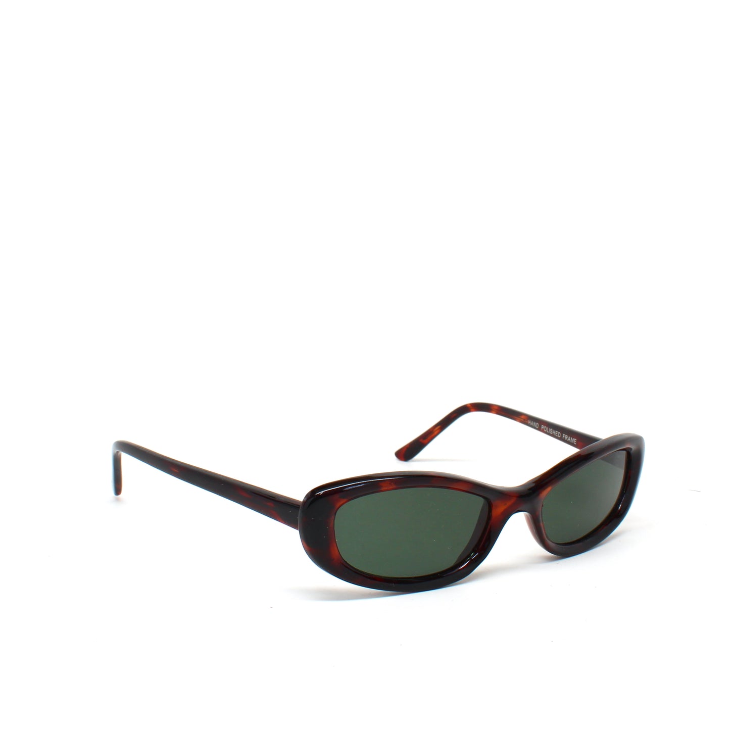 Vintage Small Sized 90s Mod Slim Narrow Rectangle Shape Sunglasses - Tortoise