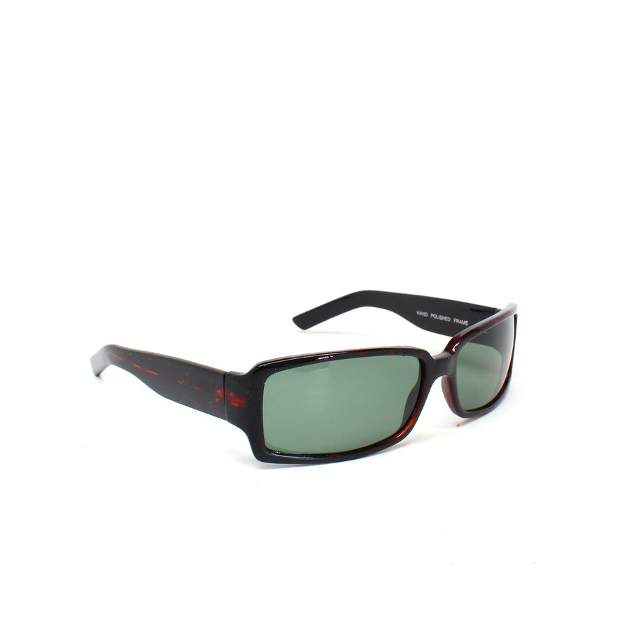 Prototype 9 Deadstock Oversized Rectangle Visor Sunglasses - Tortoise Red