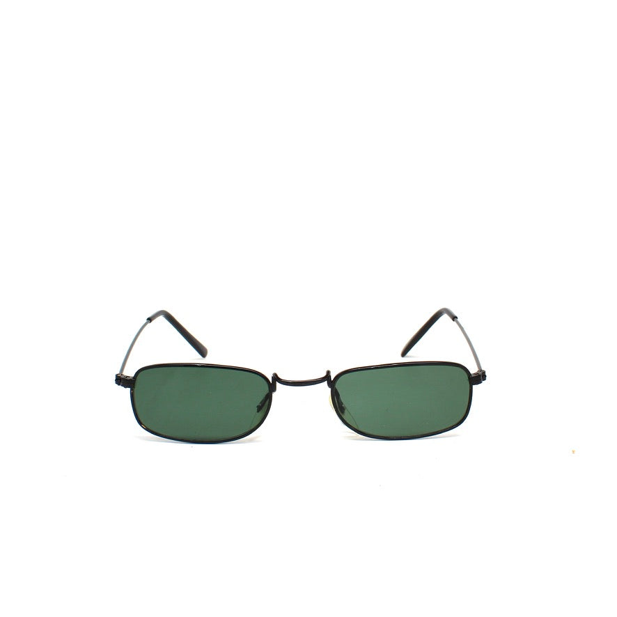Vintage Small Size 1997 Rectangular Narrow Frame Sunglasses - Black
