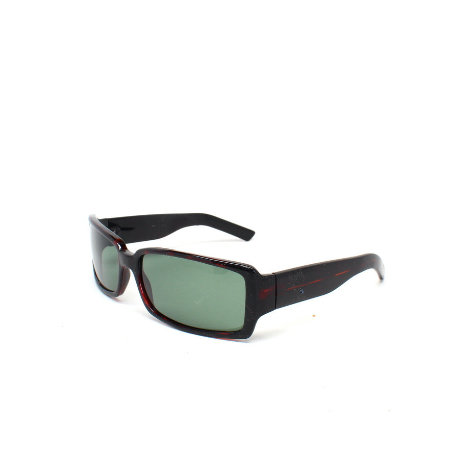 Prototype 9 Deadstock Oversized Rectangle Visor Sunglasses - Tortoise Red